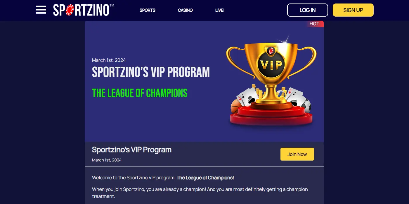 Does Sportzino Have a VIP Program