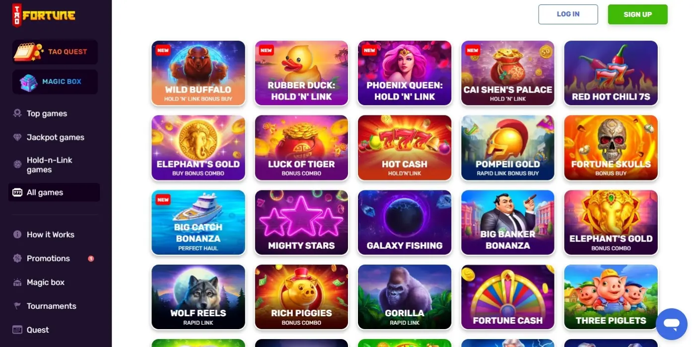 TaoFortune Casino Sweepstakes Casinos