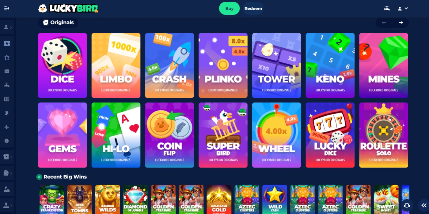 LuckyBird.io Casino Games