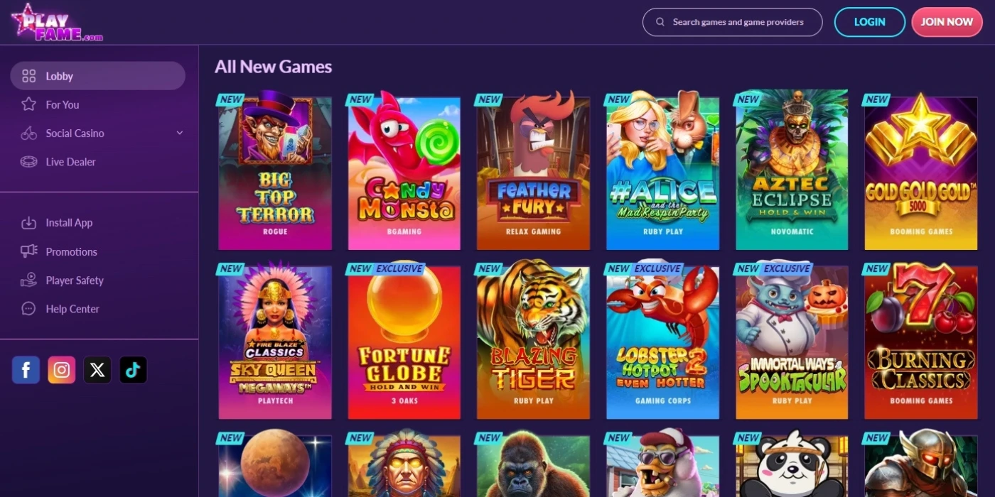 PlayFame Casino Games