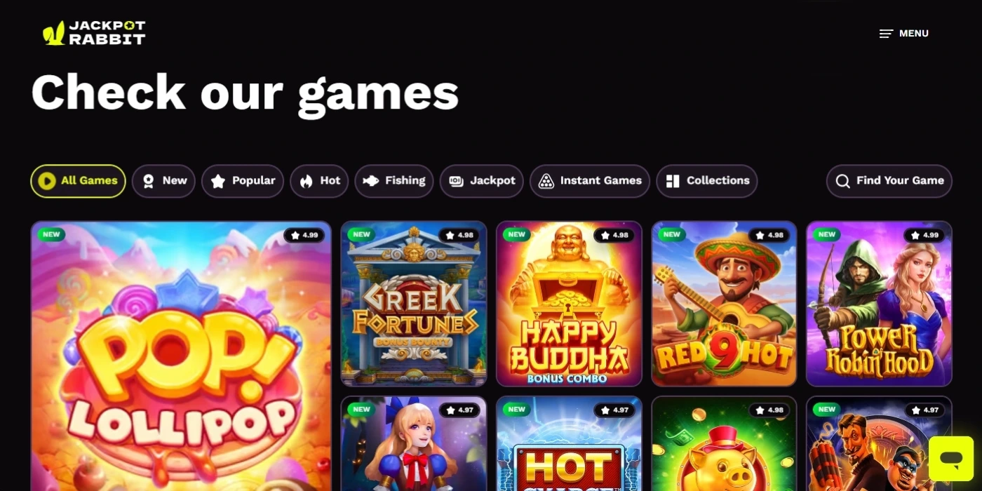 Games at JackpotRabbit