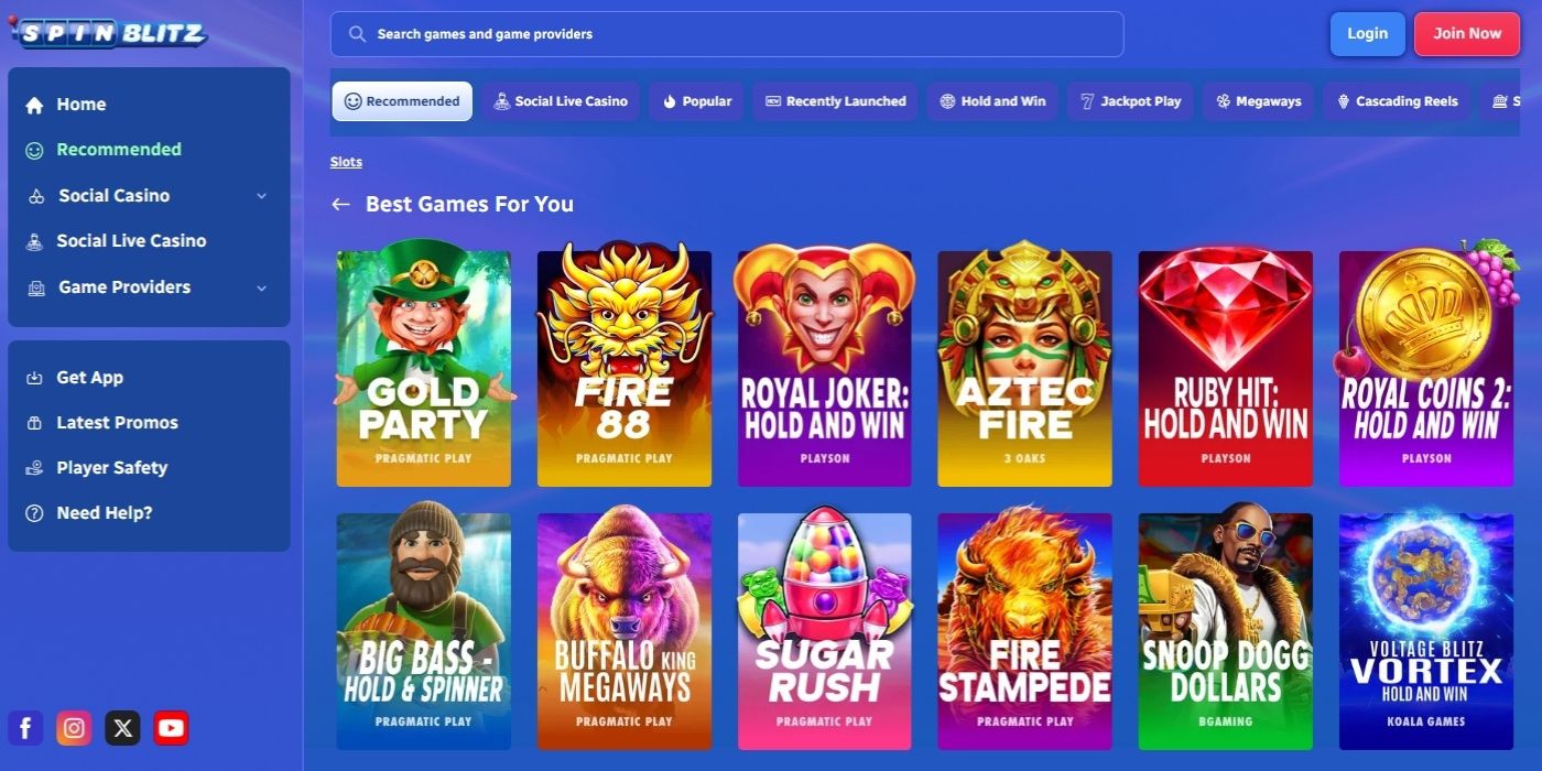 Games at SpinBlitz