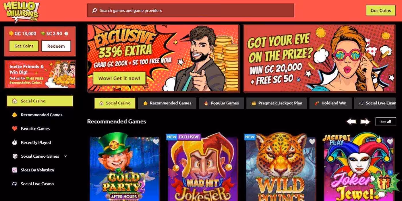 Hello Millions Homepage