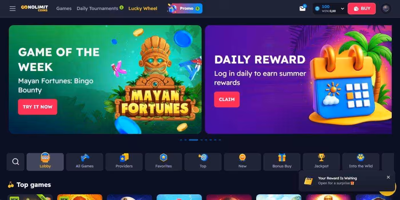 NoLimitCoins Homepage
