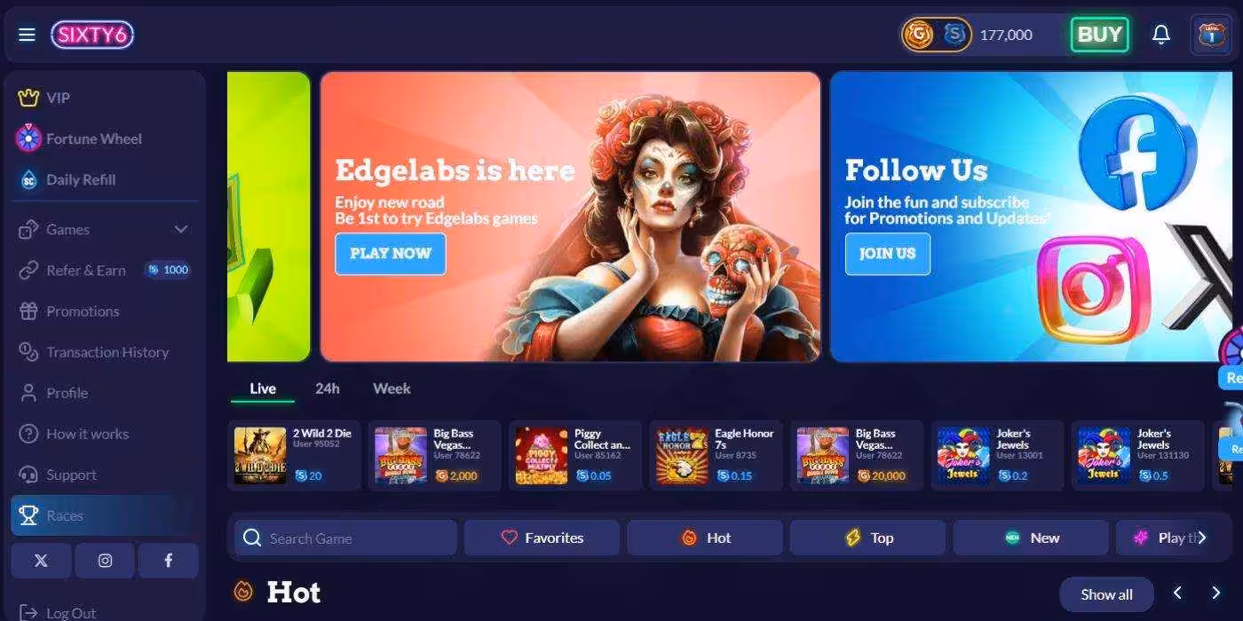 Sixty6 Homepage