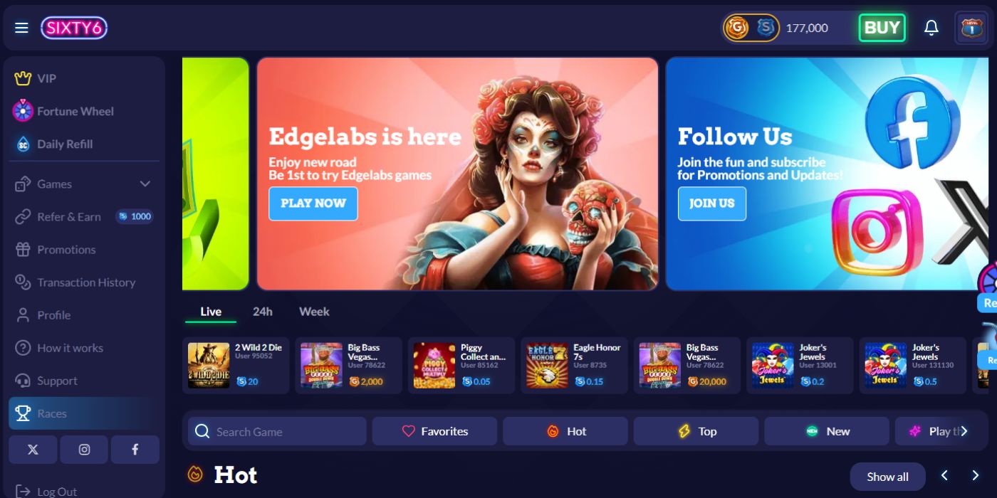 Sixty6 Homepage