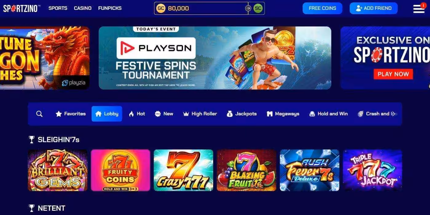 Sportzino Homepage