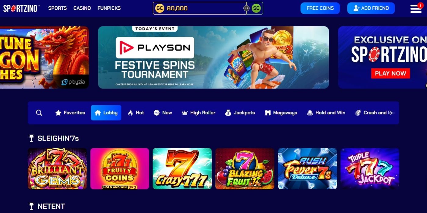 Sportzino Homepage