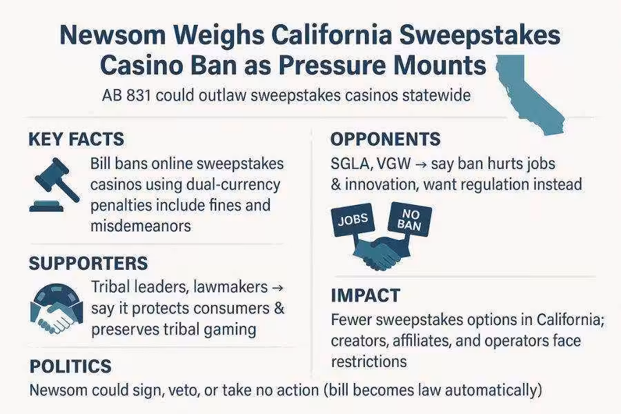 Infographic on California bill AB 831 banning sweepstakes casinos.