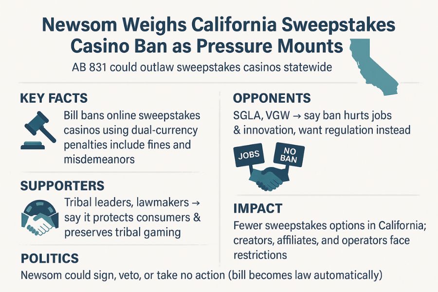 Infographic on California bill AB 831 banning sweepstakes casinos.
