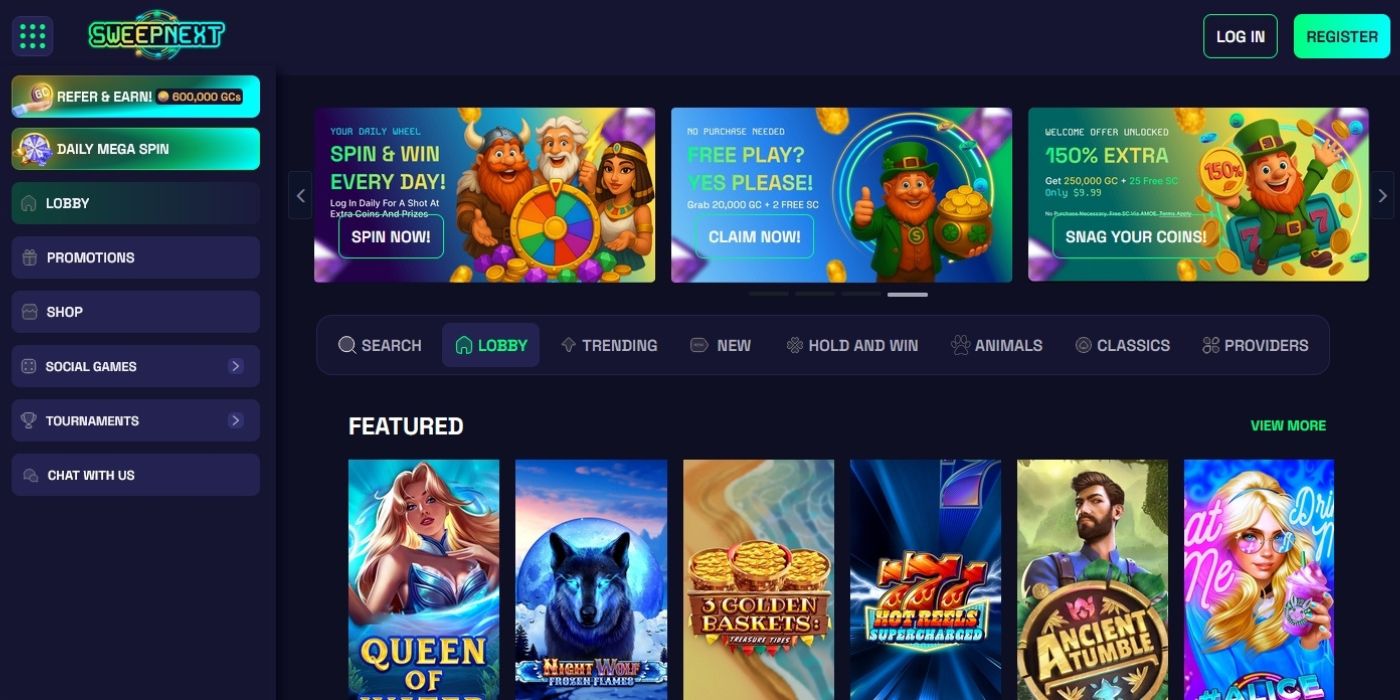 SweepNext Homepage