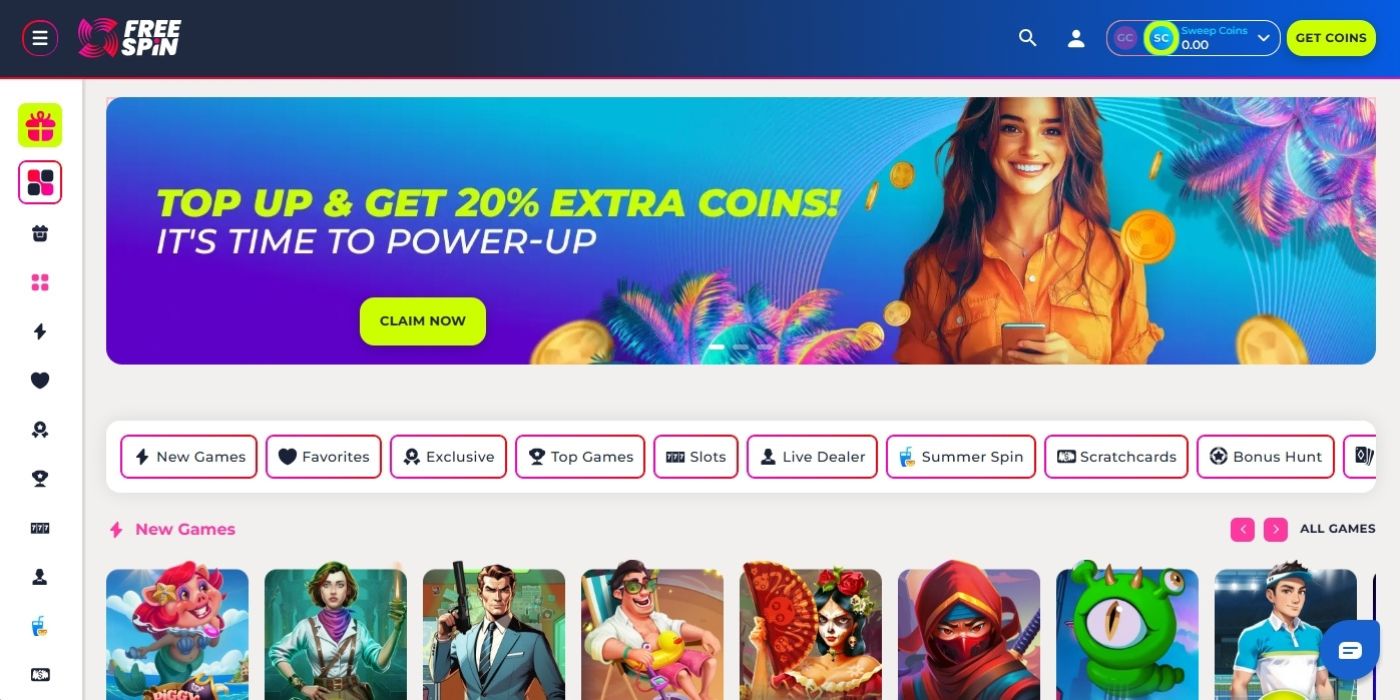 FreeSpin Homepage