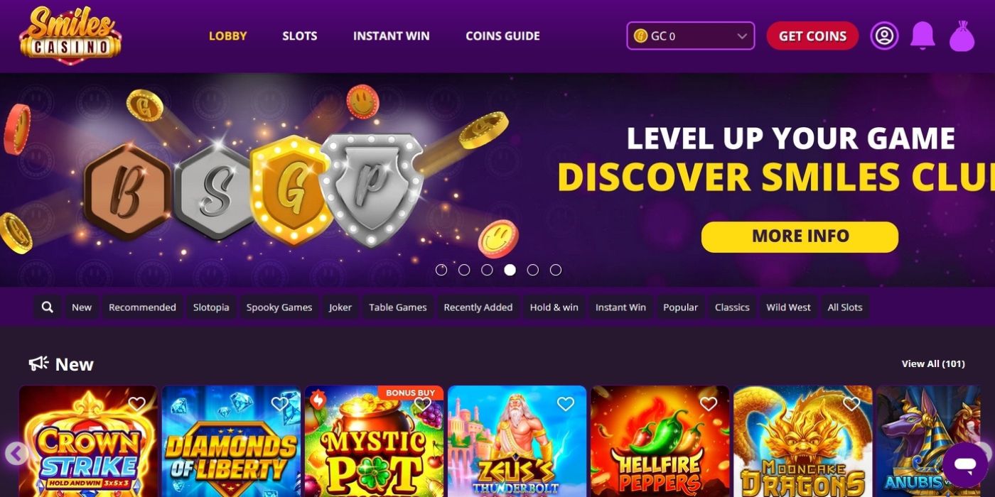 Smiles Casino Homepage