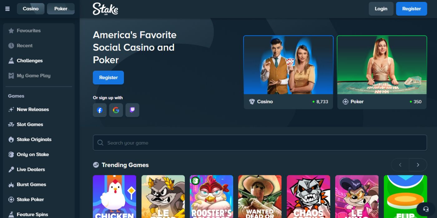 Stake.US Homepage