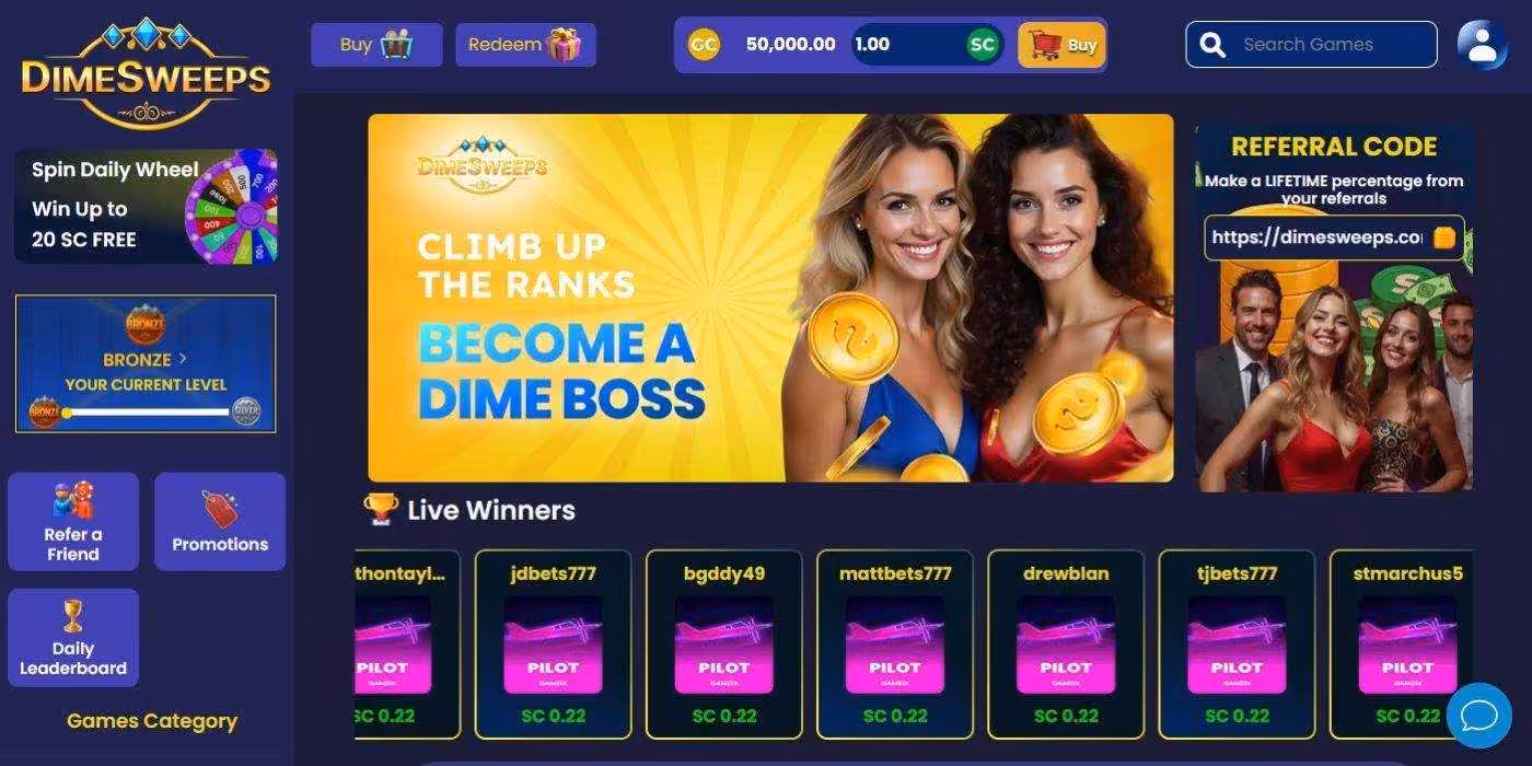 DimeSweeps Homepage