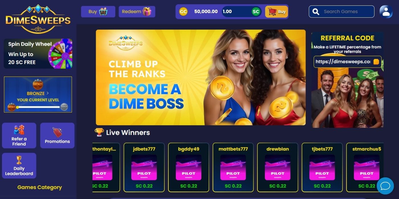 DimeSweeps Homepage