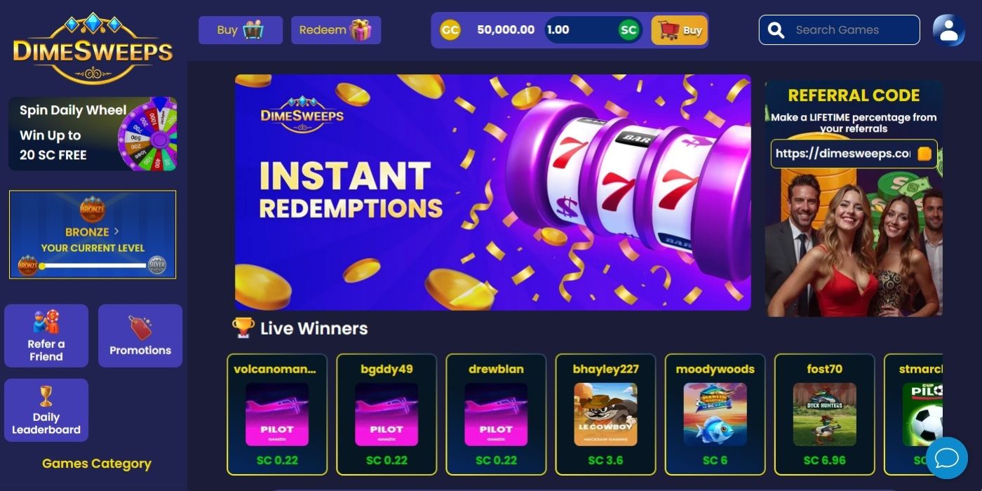 DimeSweeps New Homepage