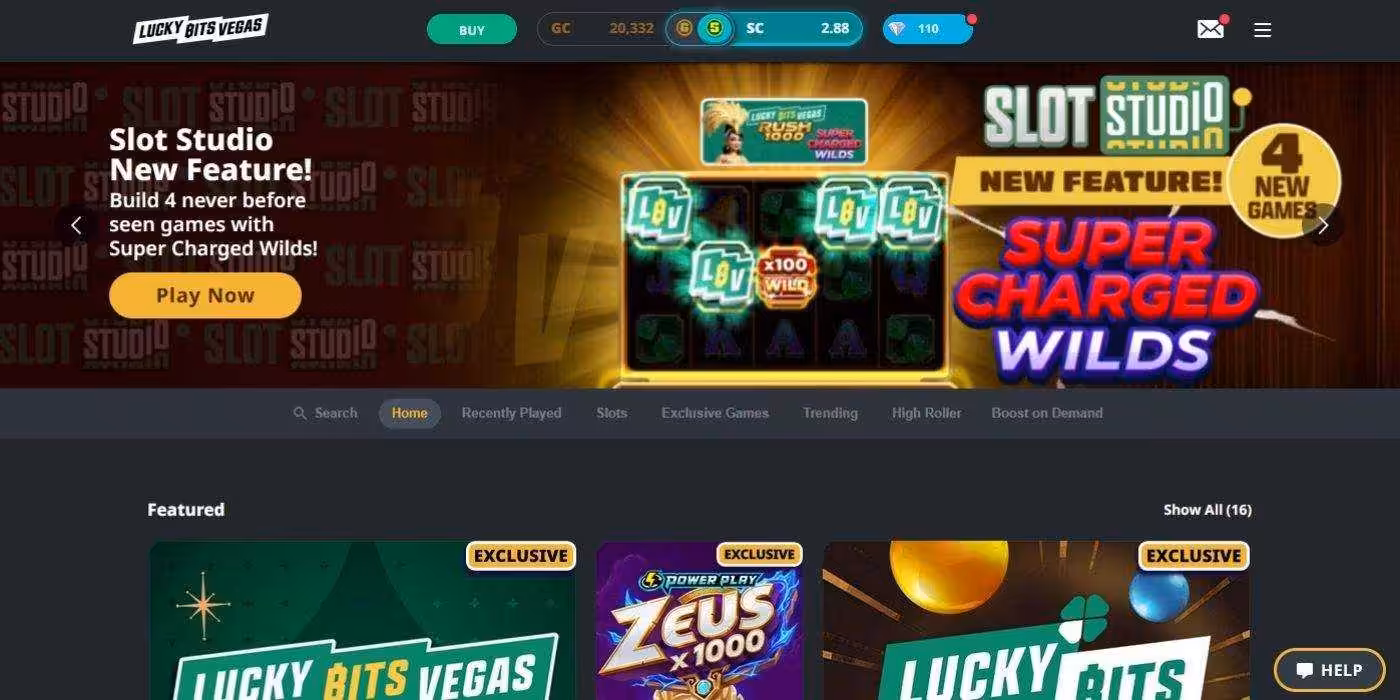Lucky Bits Vegas Homepage