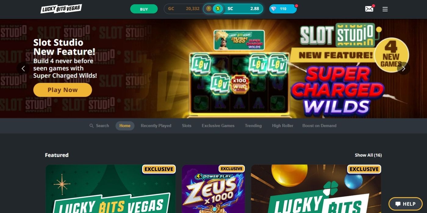 Lucky Bits Vegas Homepage