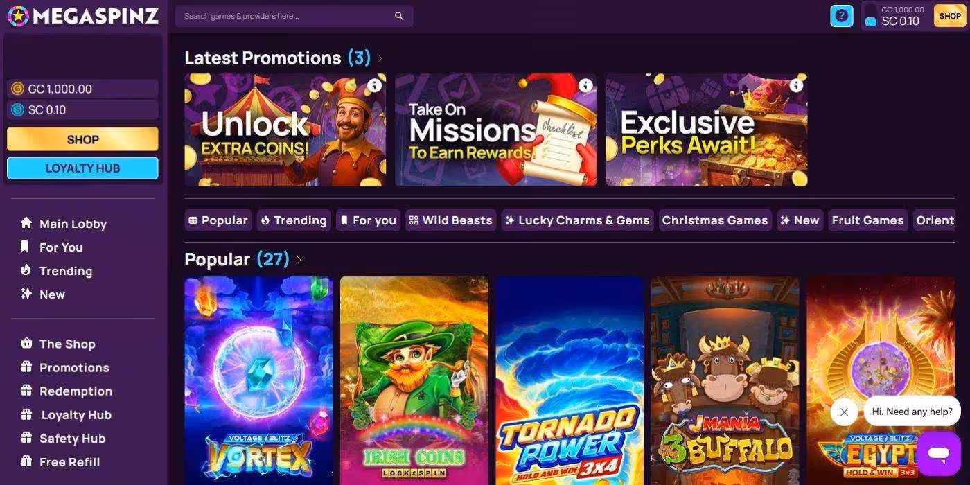 MegaSpinz Homepage