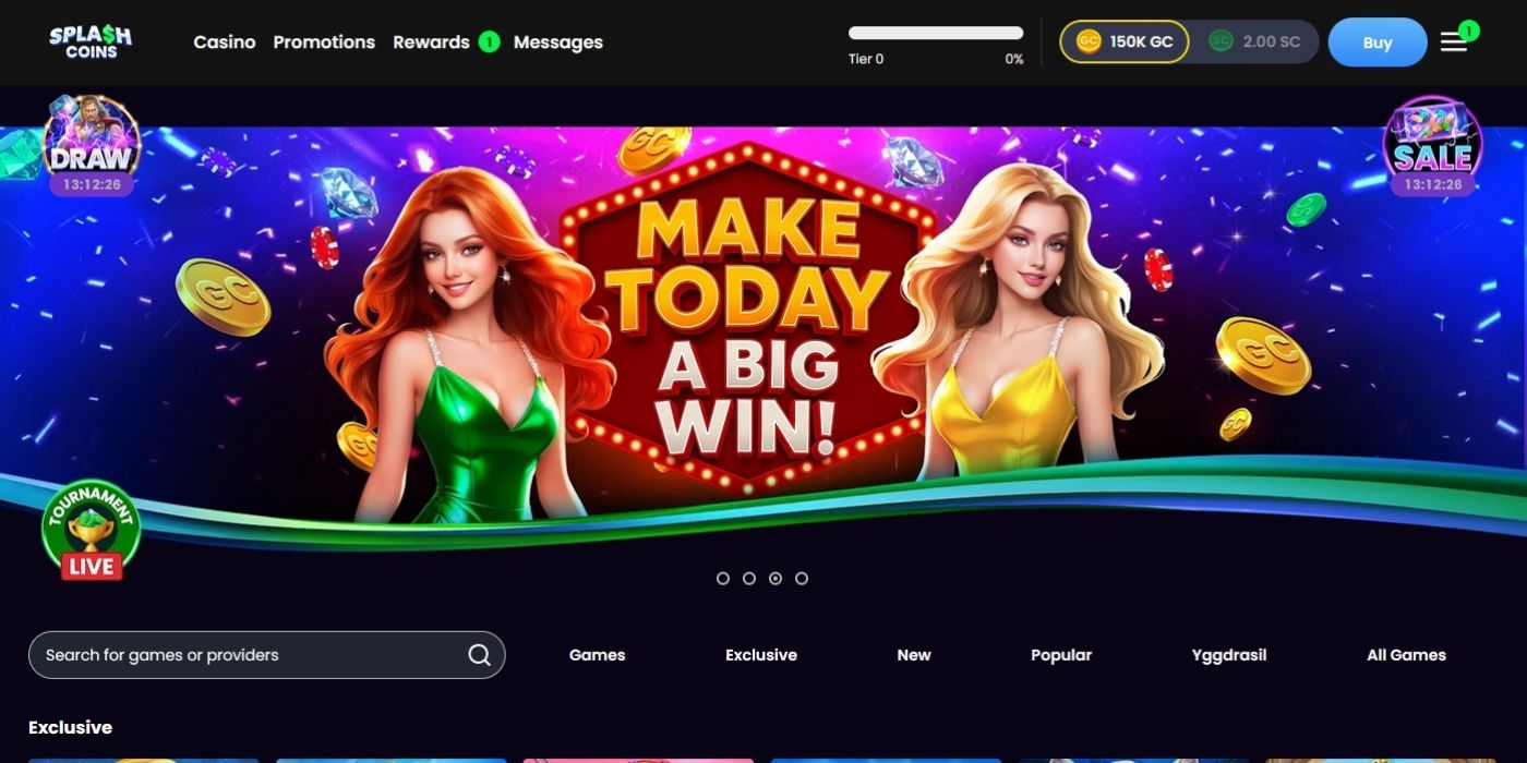 Splash Coins New Homepage