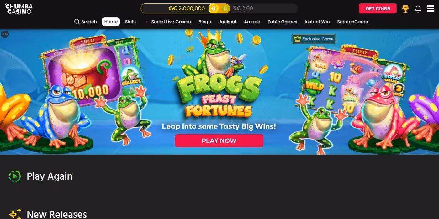 Chumba Casino Homepage