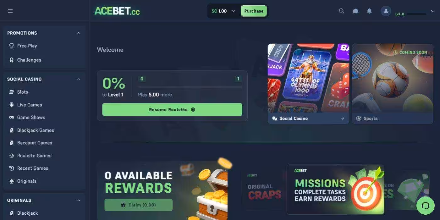 Acebet.cc Homepage