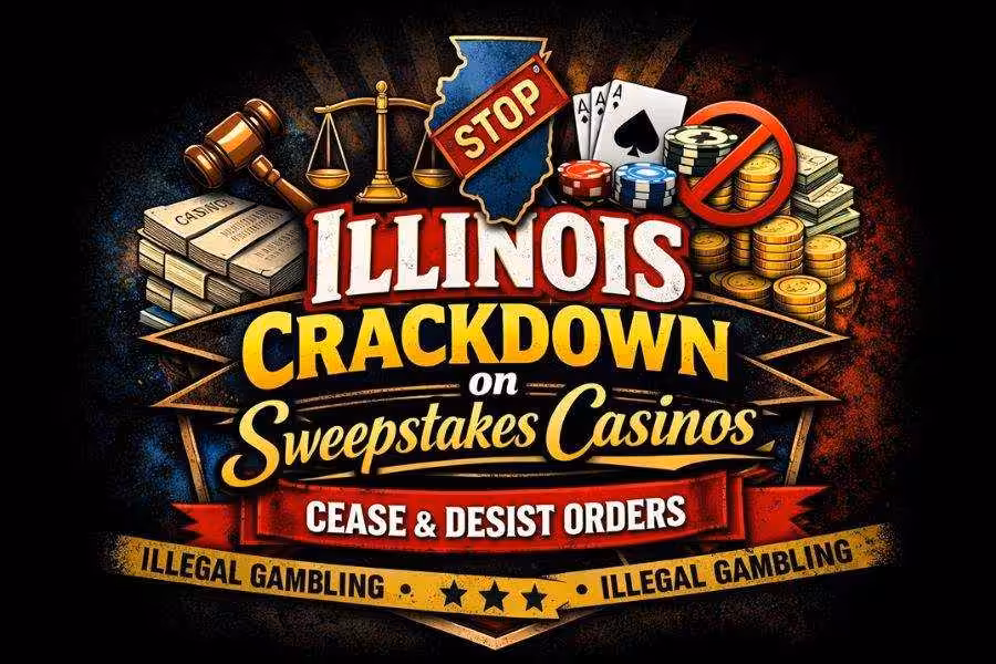 Illinois crackdown on sweepstakes casinos graphic
