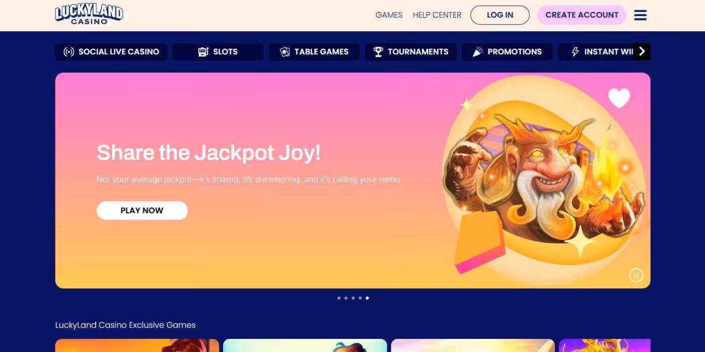 LuckyLand Casino Virtual Gaming Worlds