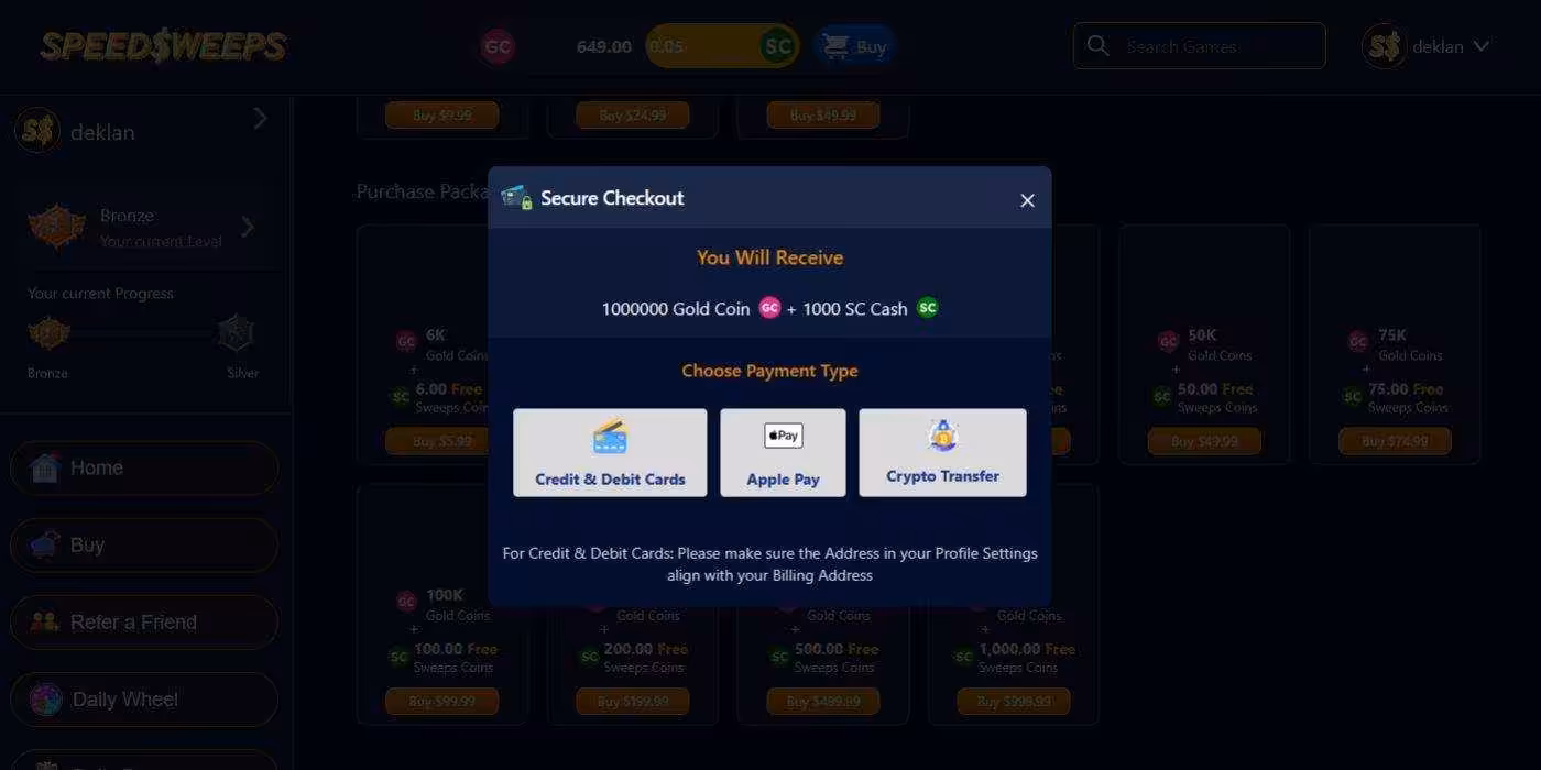 SpeedSweeps Crypto
