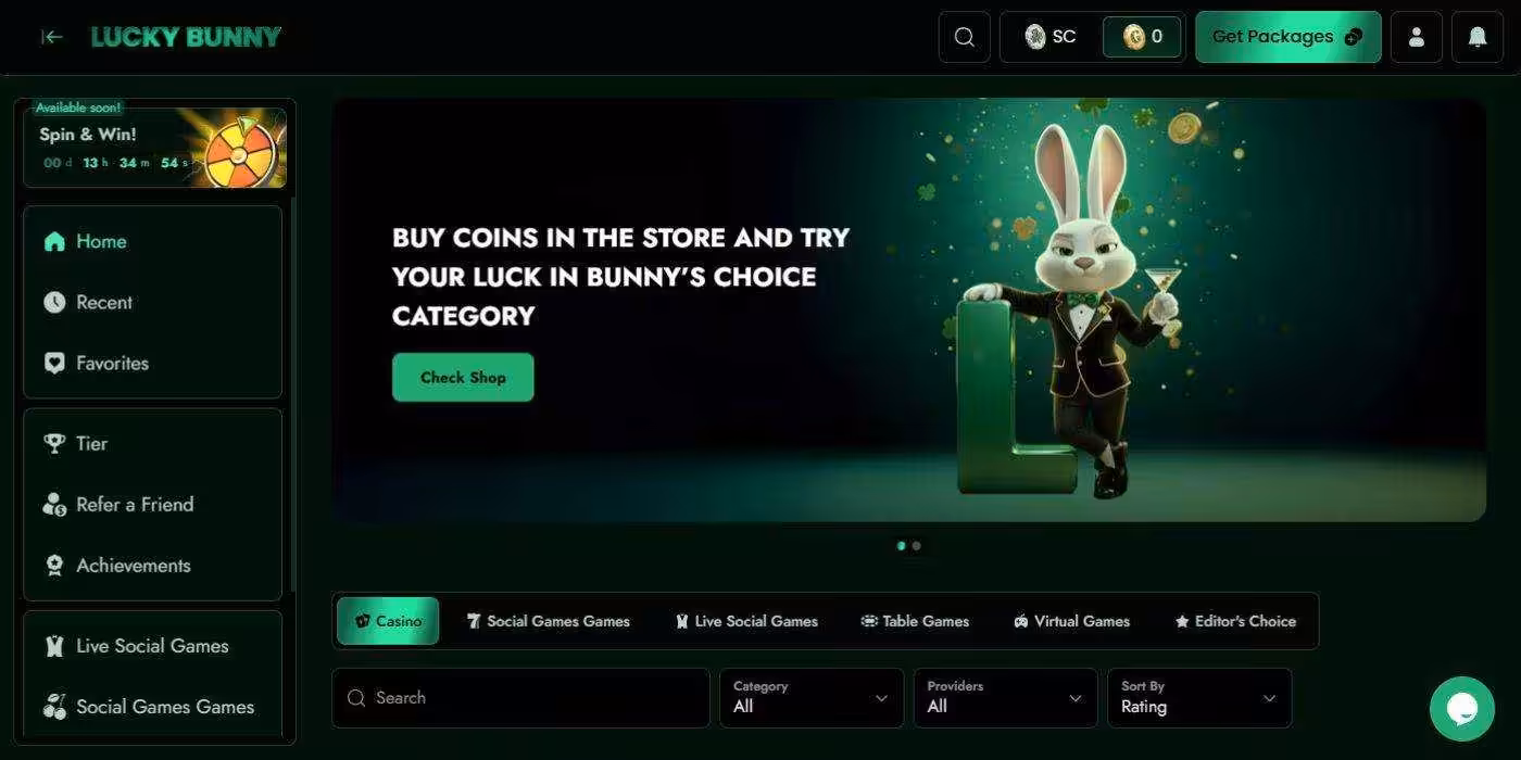Lucky Bunny Homepage