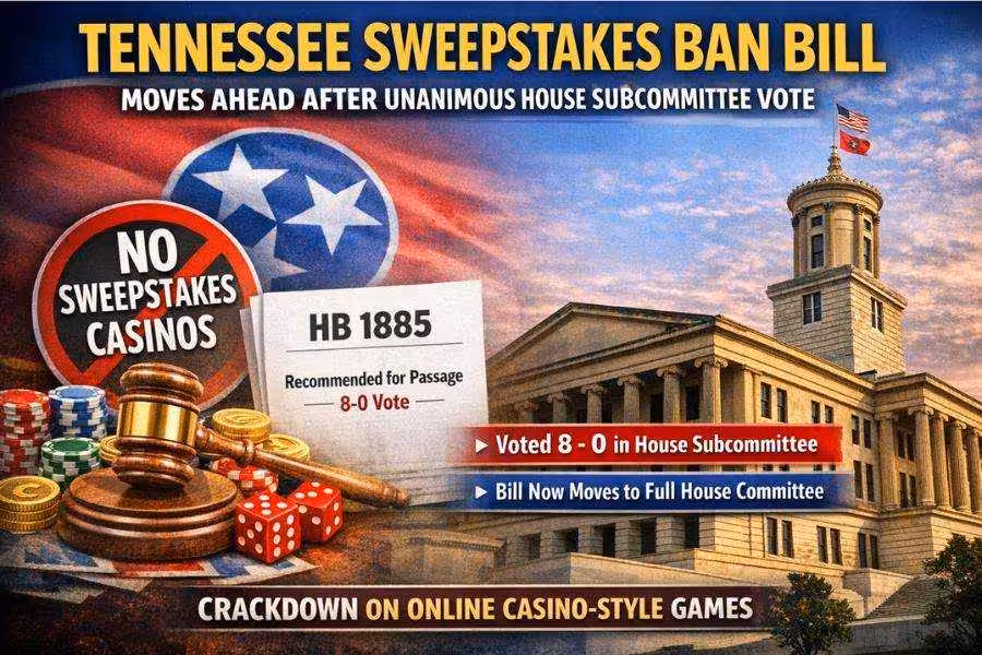 Tennessee sweepstakes casino ban bill advances with unanimous House subcommittee vote