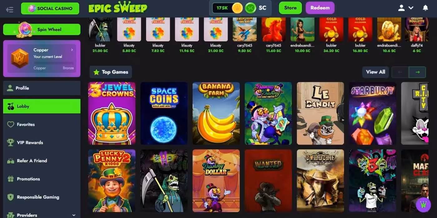 EpicSweep Homepage Ohio