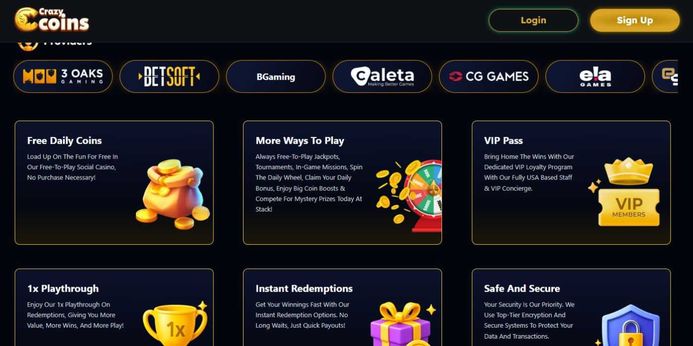 Crazy Coins New Homepage
