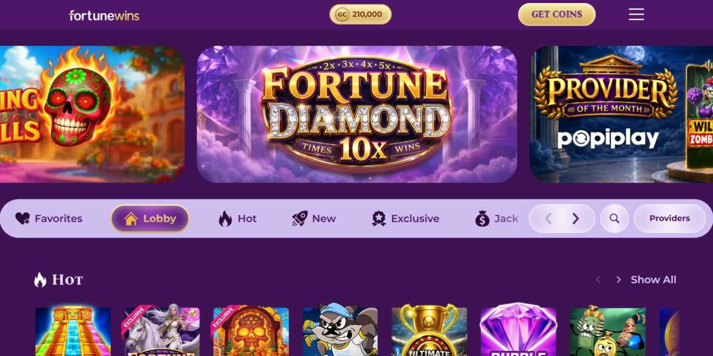 Fortune Wins Hompeage