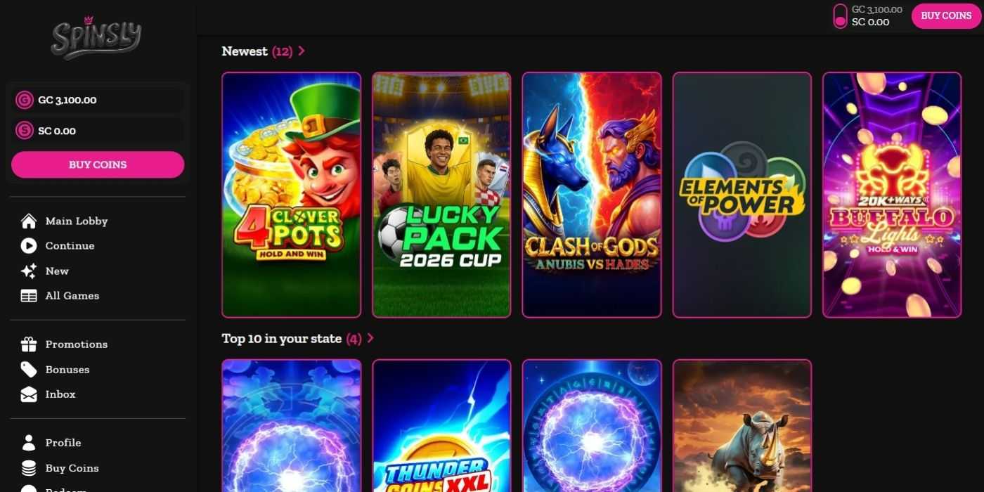 Spinsly New Homepage